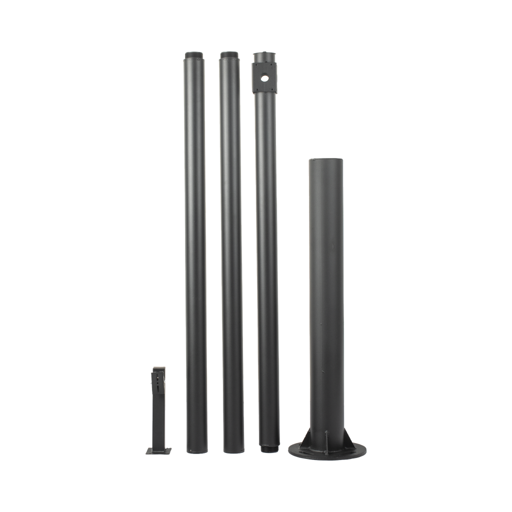 Poste Seccionado de 6 Metros / Especializado para la Instalacion de Videovigilancia / Incluye Base de Cimentacion y Brazo para Camara PTZ / Color Negro