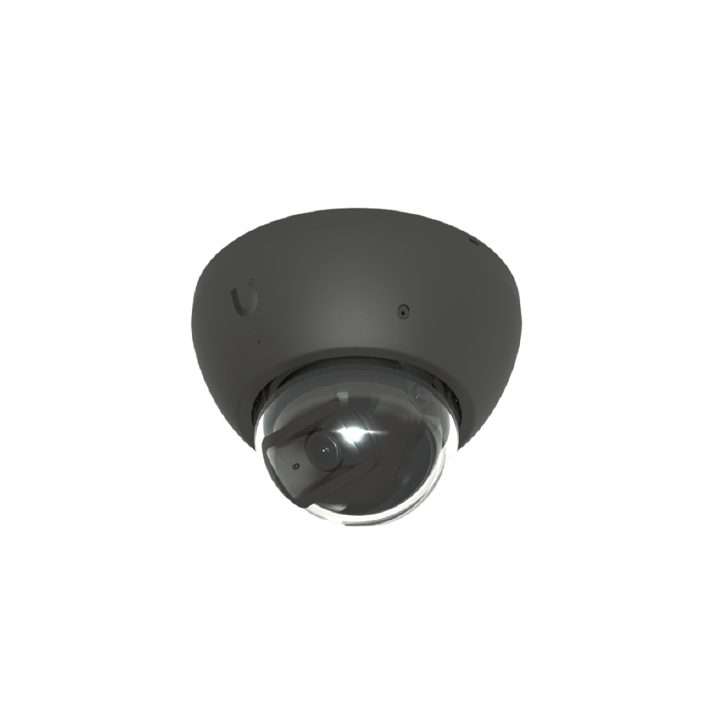Cámara UniFi Protect G5 AI Dome Negro, Para Interior o Exterior, 4K (8MPX), Íngulo 109.9°. Visión Nocturna IR Hasta 40m, Detecciones Inteligentes de Rostros y Placas, Audio Bidireccional, Protección IP66, Anti-Vandalismo - UBIQUITI UVC-AI-DOME-B