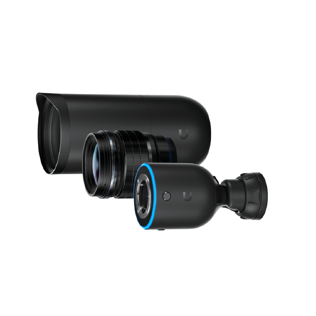 UniFi Protect AI DSLR Long Distance "“ Cámara 4K PoE+ para Interior/Exterior con Sensor de Alta Sensibilidad, Lente Fija de larga distancia de 45 mm y Analítica Avanzada por IA - UBIQUITI UVC-AI-DSLR-LD