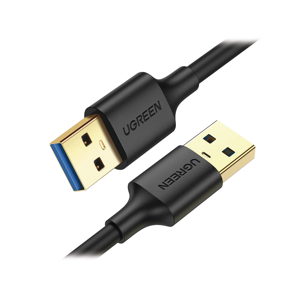 [10370] Cable USB-A 3.0 a USB-A 3.0 / 1 Metro / Macho a Macho / Conector Niquelado / Núcleo de Cobre Estañado / Blindaje Múltiple / Velocidad 5Gbps / No Requiere Controlador / Compatible con USB2.0 Y USB 1.1 - UGREEN 10370