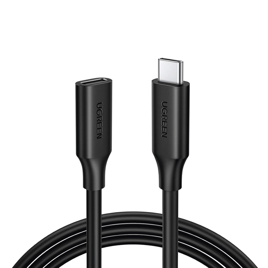 Cable USB-C Macho a USB-C Hembra | 1metro | USB-C 3.1 Gen 2 | Compatible con Thunderbolt 3 | TPE |  Transferencia de Datos 10 Gbps | Soporta hasta 100W para Carga Rapida |  Reversible.