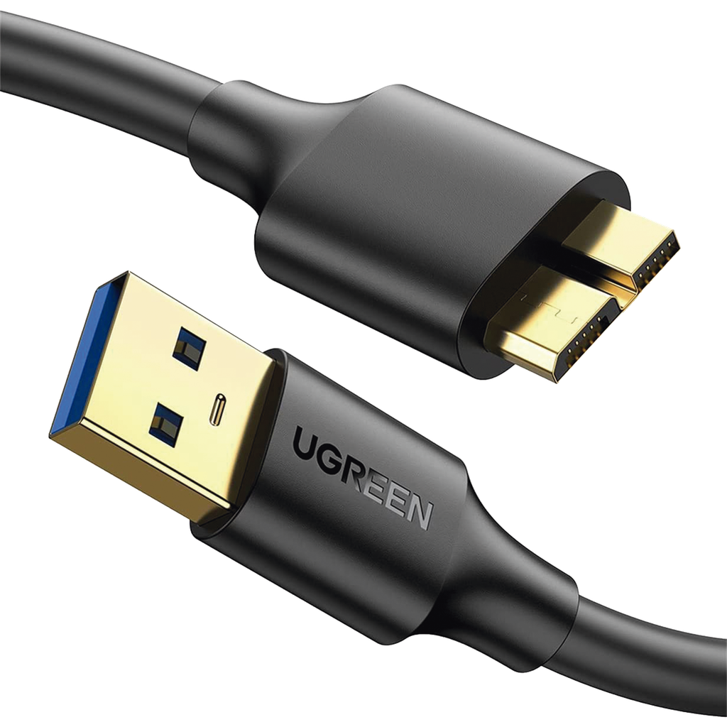 Cable Adaptador USB-A 3.0 a Micro USB 3.0 / 0.5 Metros / Carga y Sincronización de Datos / Velocidad de hasta 5 Gbps / Blindaje Interior Múltiple / Núcleo de Cobre Estañado de 22 AWG / Compatibilidad Universal. - UGREEN 10840