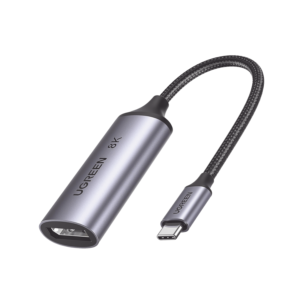 Cable Adaptador USB-C a DP 1.4 | 8K@60Hz | 4K@240Hz | Compatible con Thunderbolt 3 & 4 | HDR | eARC | DTS | Dolby | 3D | ALLM | VRR | Admite Multi-Stream (MST) | Longitud del Cable 10 cm (3.94 Pulgadas) | Caja de Aluminio - UGREEN 15575