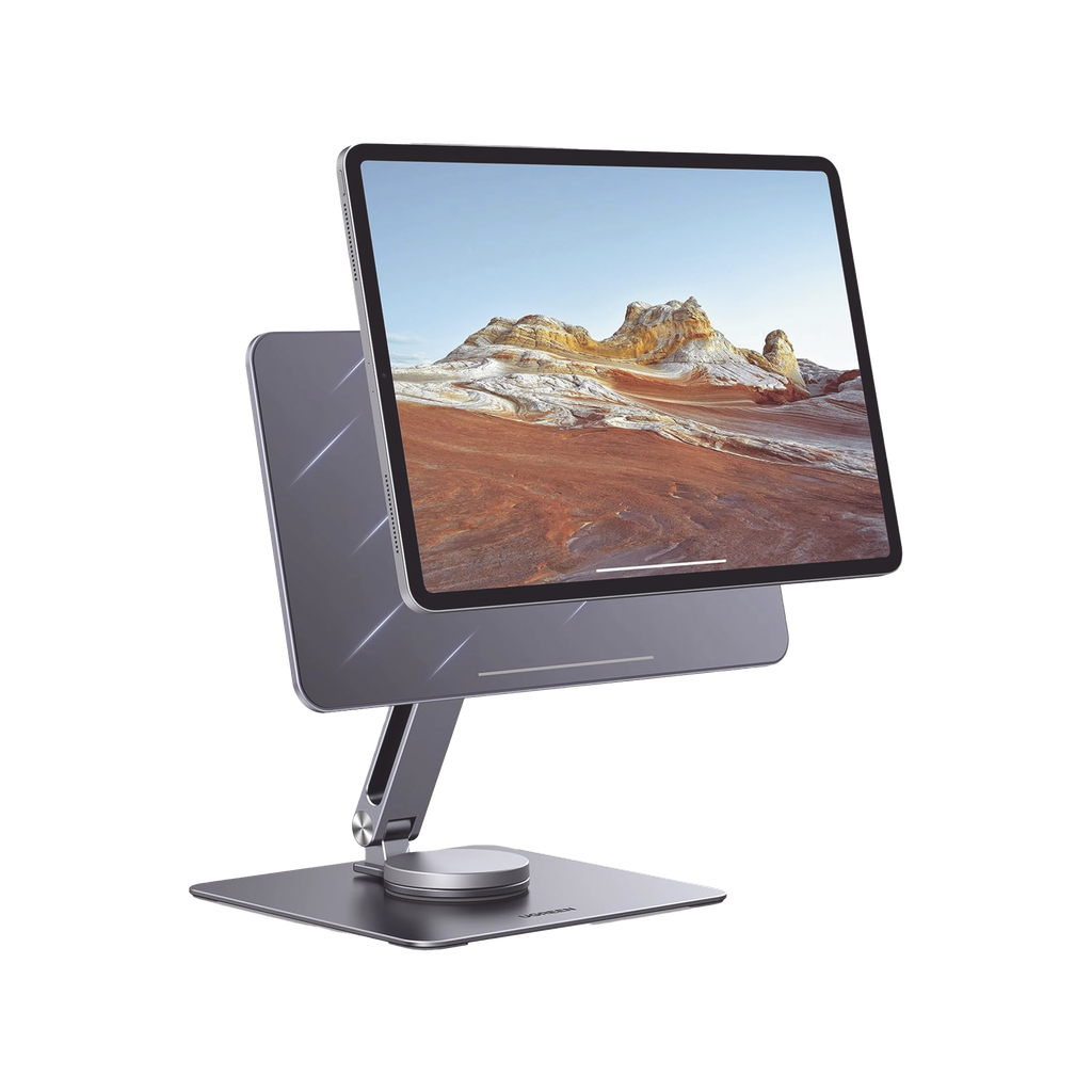 Soporte Magsafe para IPad | Imanes N52 | 99% de Magnetismo | Angulo Ajustable de 180∞ | Giro 360∞ | Compatible con iPad Pro 1/2/3/4 Gen de 11" y iPad Air 5/4 Gen de 10.9''| Base Antideslizante | Aluminio.