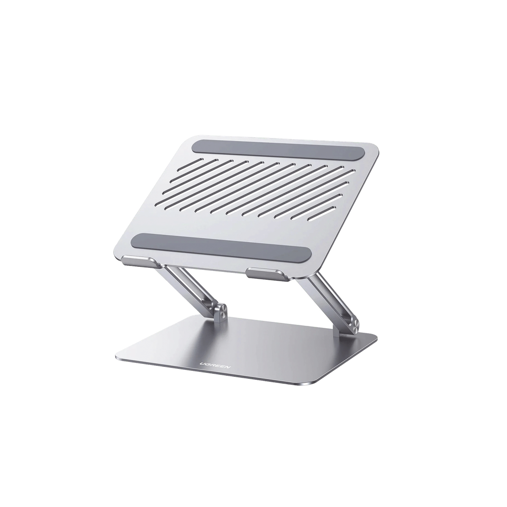 Soporte para Laptop de Aluminio | Soporta Laptops de 10 a 17.3''| Excelente Estabilidad | Capacidad de Carga 5Kg | DiseÒo Ergonomico | Altura y Angulo Ajustable | Plegable y Portatil | Protecciones de Silicona.