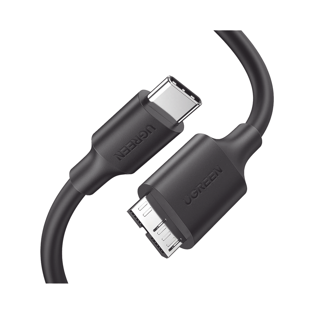 [20103] Cable USB Tipo C 3.0 a Micro Tipo B | 1m |Carga Rápida | 5 Gbps | Transferencia de Datos | Blindaje Interior Múltiple | Compatible con Disco Duro Externo, Portátiles, Seagate, Nikon, Canon. - UGREEN 20103
