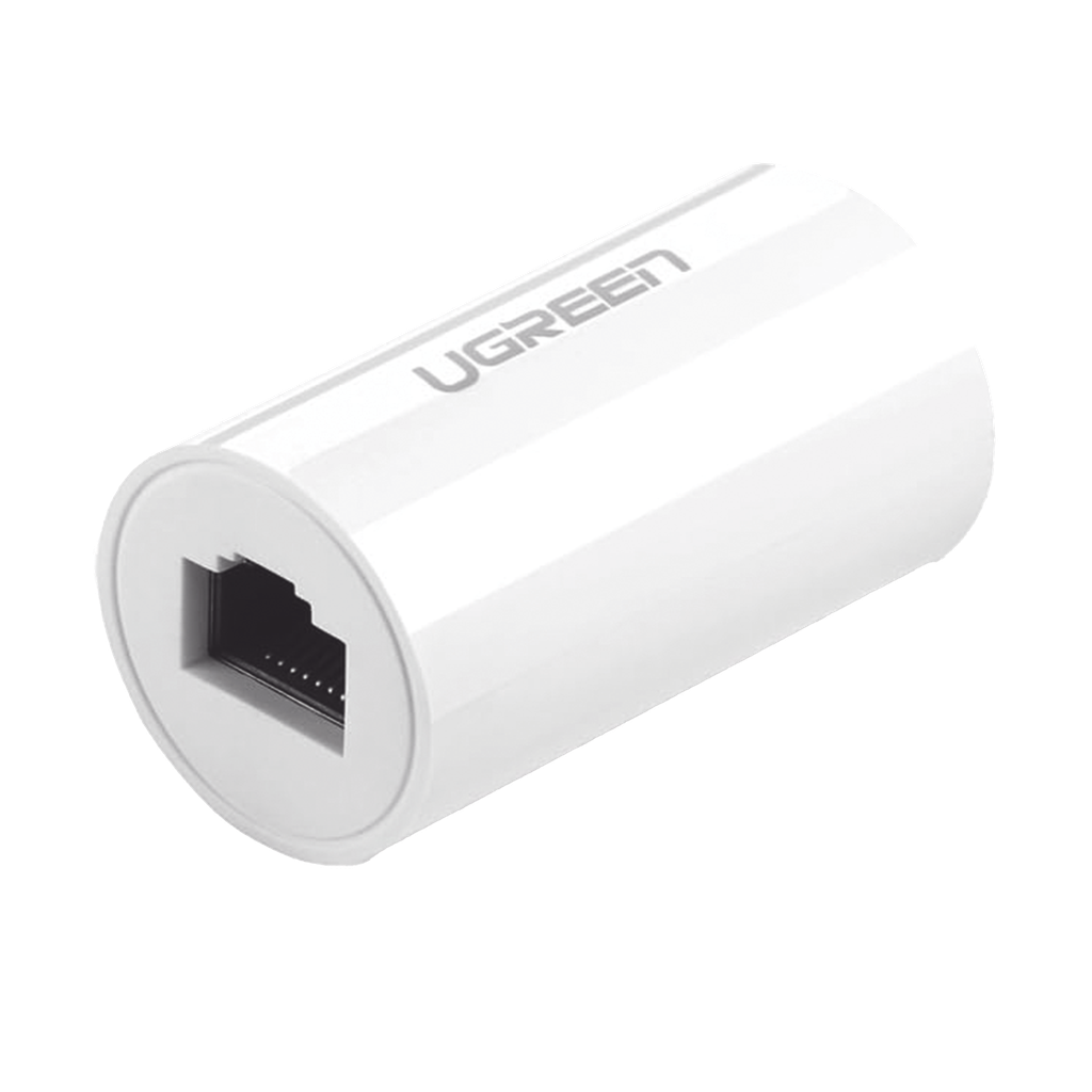 Acoplador y Protector (Extensor de Cable Ethernet RJ45) | 1000Mbps | Compatibilidad con Cat7/Cat6/Cat5e | Compatible con POE | Ignífugo | ABS | Color Blanco - UGREEN 20391