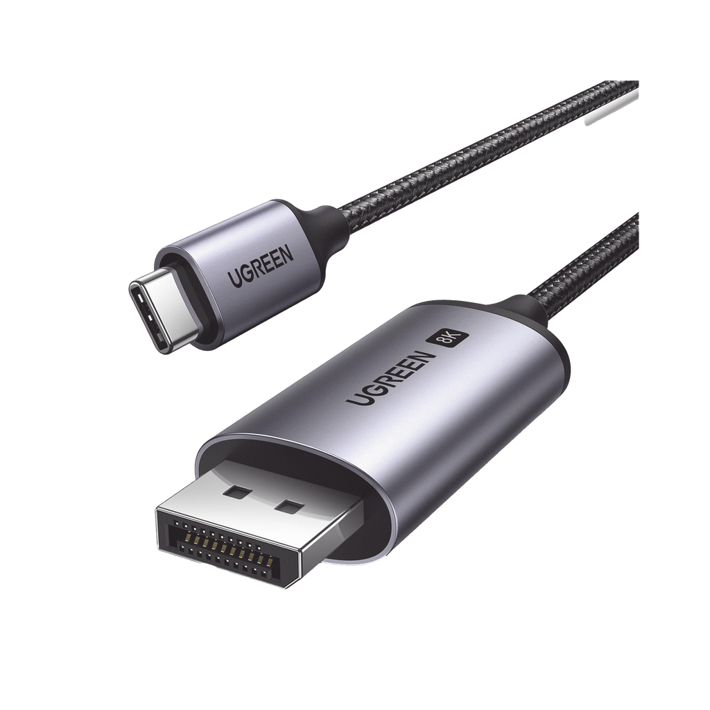 [25839] Cable USB-C a DP 1.4 | 3 Metros (9.84 Pies) | Compatible con Thunderbolt 3 & 4 | 8K@60Hz | 4K@240Hz | HDR10+ | eARC | DTS | 3D | ALLM | VRR | | FreeSync G-Sync | Caja de Aluminio | Nylon Trenzado | Conector Niquelado | Blindaje Multicapa - UGREEN 25839