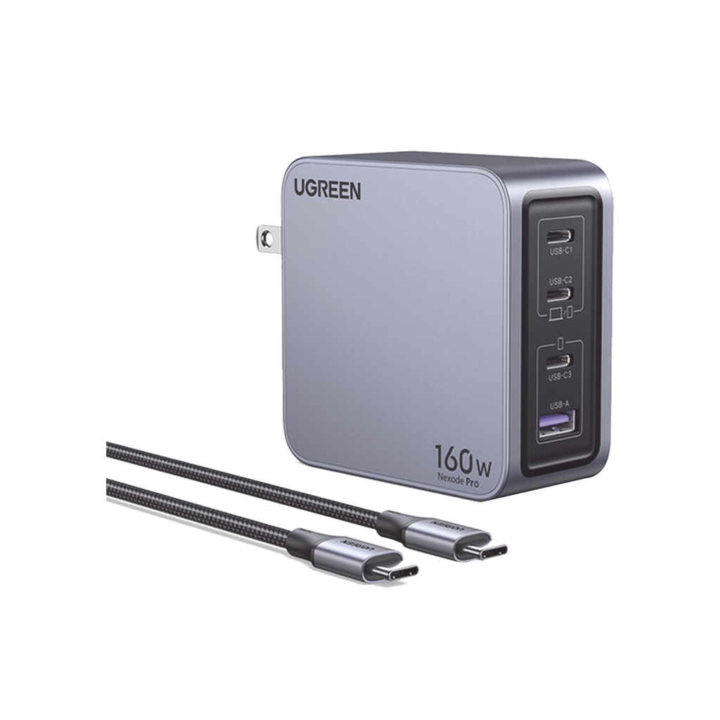 Cargador Rápido GaN / 160W Máximo / 3 USB-C + 1 USB-A / PD3.1 140W / PPS / UFCS / QC5 / Protecciones Múltiples / PC 94-V0 - UGREEN 25876