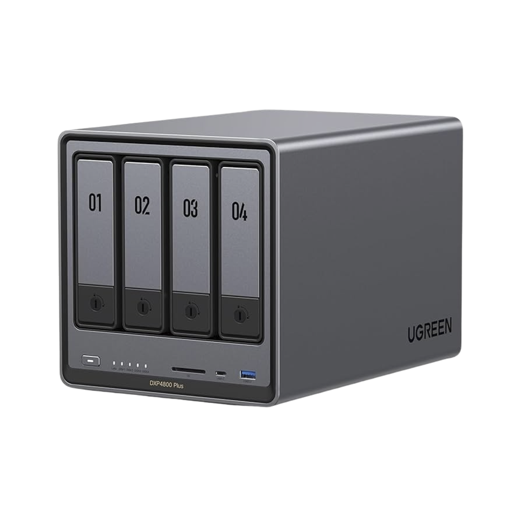 NAS UGREEN NASync DXP4800 Plus / Procesador Intel Pentium Gold 8505 5 Núcleos / 4 Bahías SATA + 2 M.2 NVMe PCIe 4.0 / 8GB DDR5 Expandible a 64GB / 10GbE + 2.5GbE / USB 3.2 Gen 2 Tipo C / HDMI 4K / Sistema Almacenamiento Conectado Red - UGREEN 35260