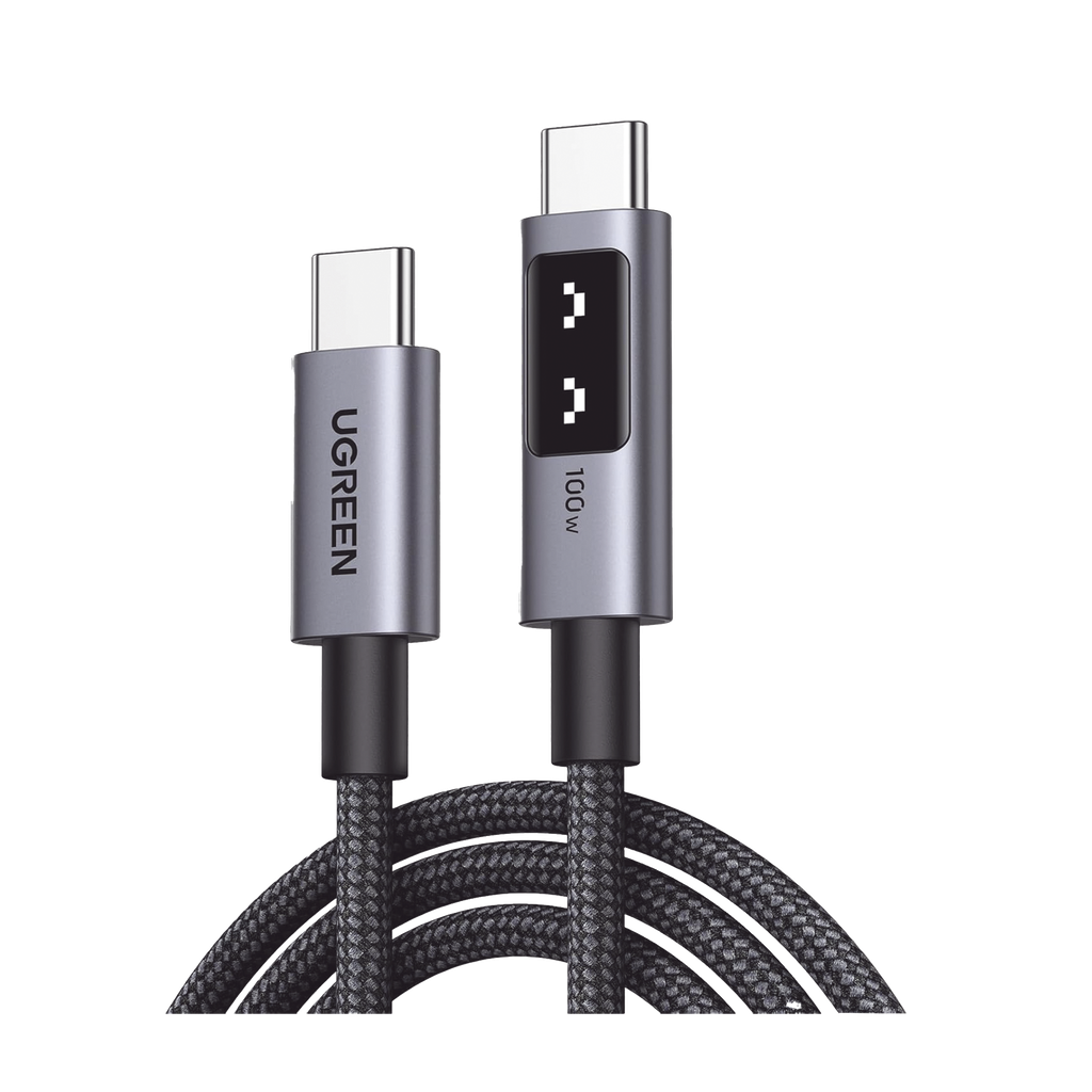 Cable USB-C a USB-C | 1 Metro | Carga Rapida de hasta 100W | Transferencia de datos 480 Mbps | PD3.0 | QC4.0/3.0/2.0 | FPC | AFC | Proteccion Integrada| Caja de Aluminio | Nylon Trenzado | Amplia Compatibilidad | Color Negro.