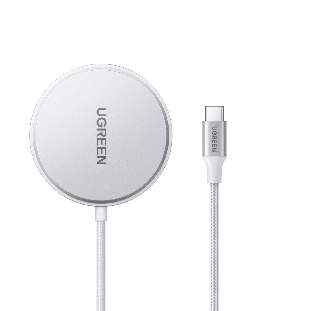 [35565] Cargador Inalámbrico Magnético 15W / Protocolo Qi 2 / USB-C 9V 2.2A / Eficiencia 83% / Protección Multinivel / Material PC+ABS+Aleación Aluminio / Cable 1.5m - UGREEN 35565
