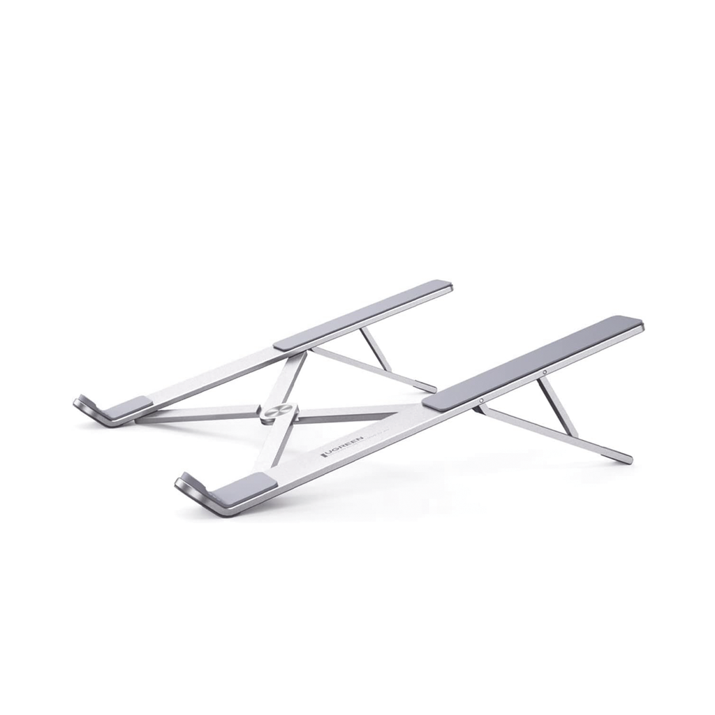 Soporte Portatil de Aluminio para Laptop / Amplia Compatibilidad de 11-17.3" / Ajuste de Altura 46.5 mm-136.5 mm / Capacidad de carga de 5 kg / DiseÒo Plegable / Material de Aleacion de Aluminio + Silicona.