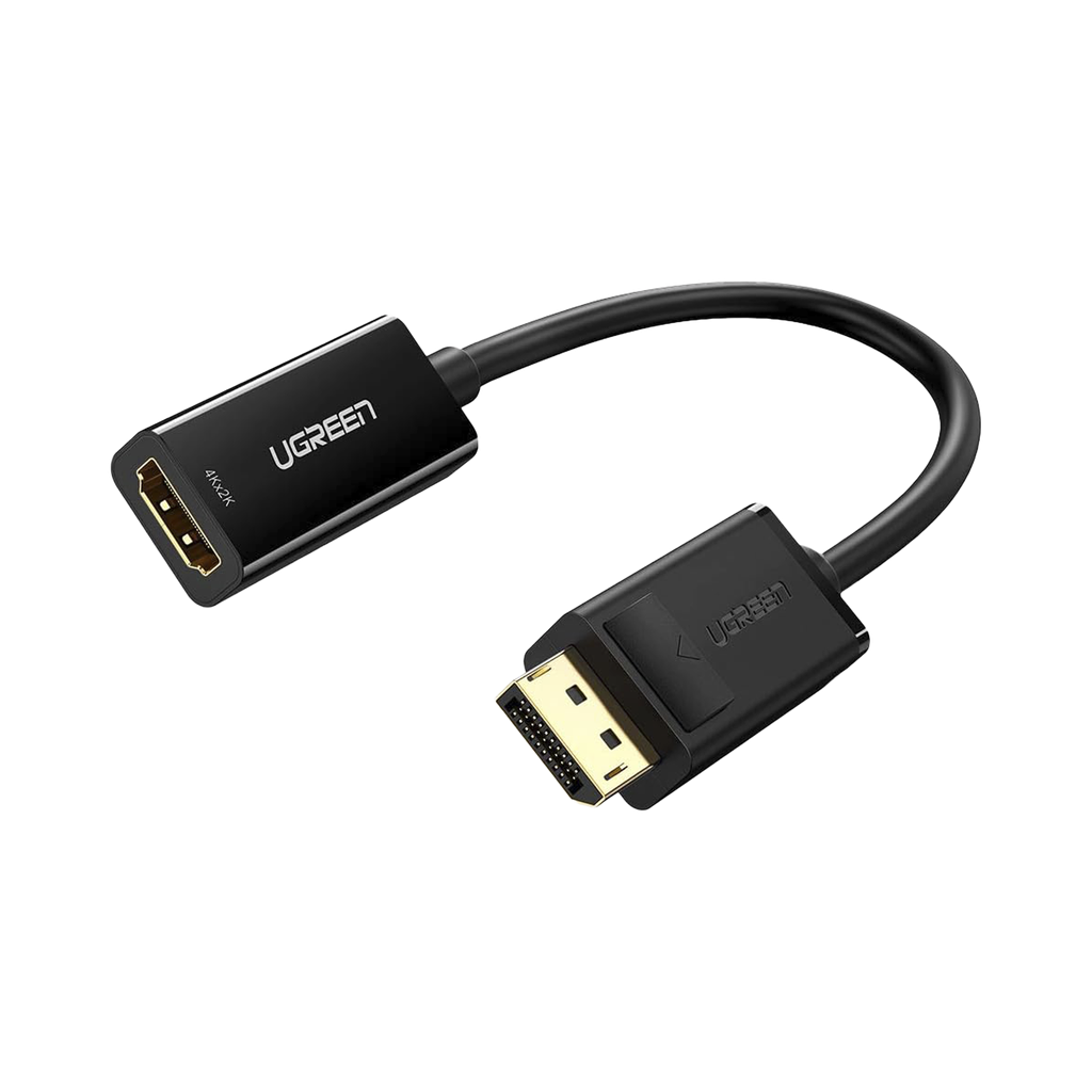 Convertidor DisplayPort a HDMI 4K| 3D | HDR | Blindaje Interno | Botón Liberador | Carcasa de ABS | Plug & Play | CE, FCC, RoHS | Cable de 25 cm (9.84 Pulgadas). - UGREEN 40363