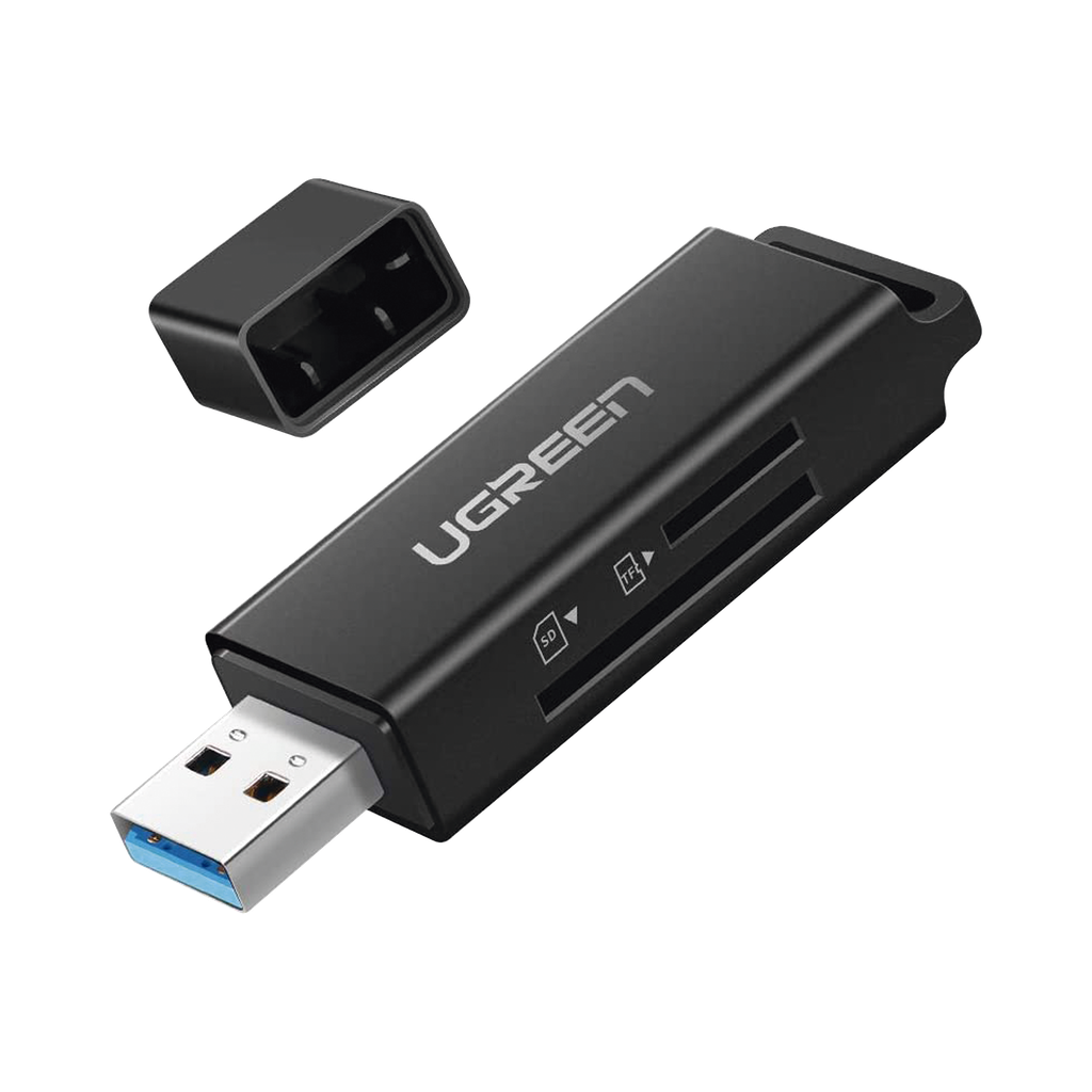 [40752] Lector de tarjetas SD portátil USB 3.0 de doble ranura / adaptador de tarjeta de memoria flash concentrador para TF SD Micro SD SDXC SDHC MMC RS-MMC Micro SDXC Micro SDHC UHS-I - UGREEN 40752