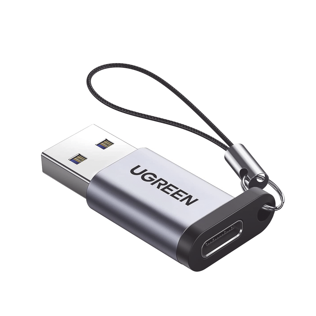 Adaptador USB 3.0 Macho a USB-C 3.1 Tipo C Hembra |Carga y Sincronización de Datos | Admite Corriente de 3A | Transferencia de hasta 5 Gbps | Amplia Compatibilidad | Chip VL160 | Caja de Aluminio | Color Gris - UGREEN 50533