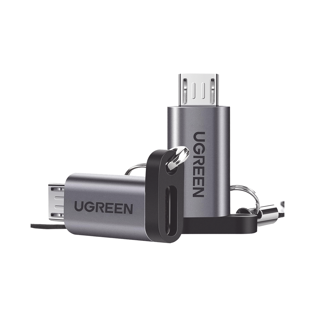 Adaptador USB-C 3.1 a Micro USB | Carga Rápida | FPC/QC2.0 | Sincronización de Datos | Velocidad de Transferencia de hasta 480Mbps | Incluye Cordón | Caja de Aluminio | Múltiples Protecciones | Amplia Compatibilidad. - UGREEN 50590