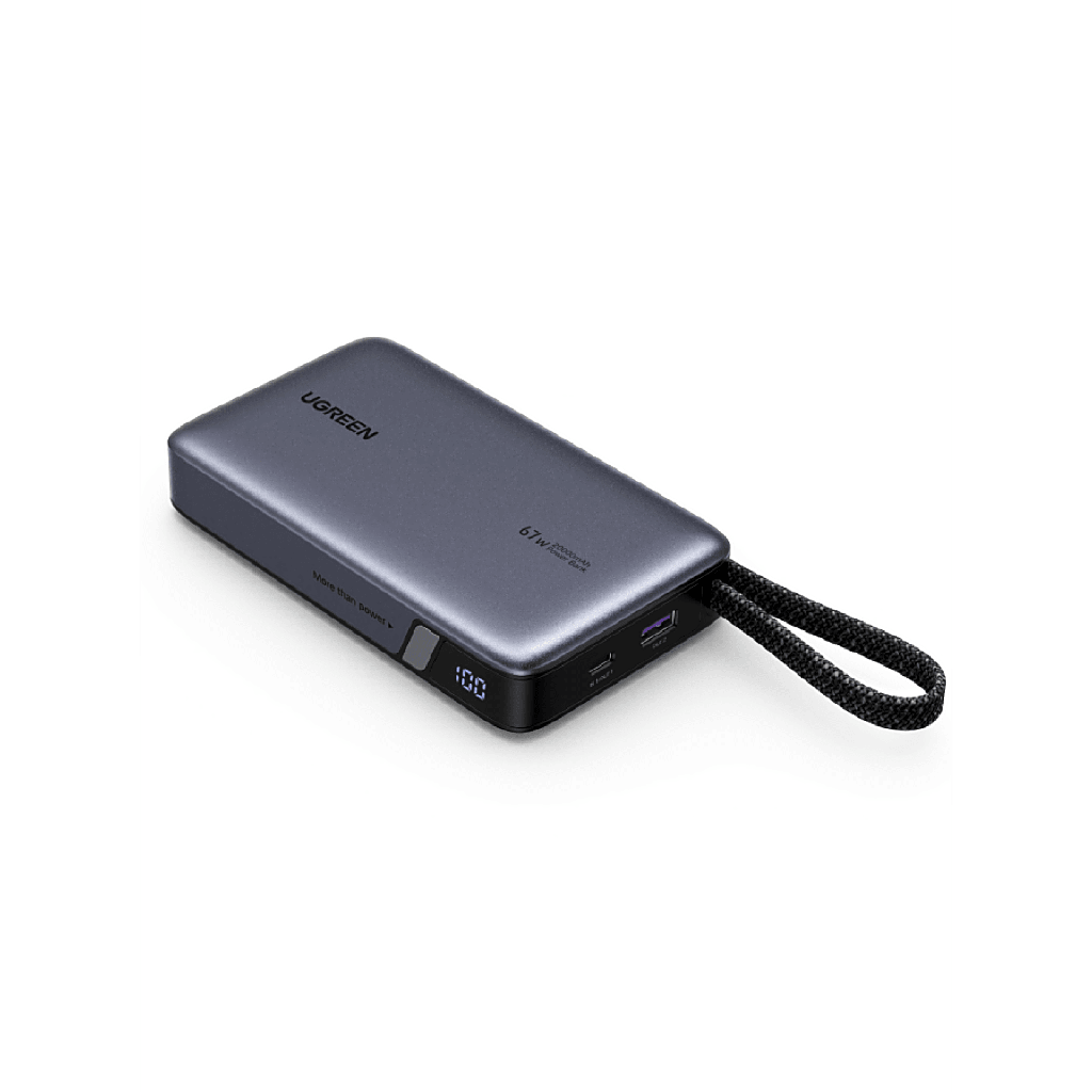 Cargador Rápido GaN 65W 2C1A / Tecnología GaN / Puerto USB-C 65W Max PPS / Puerto USB-A 22.5W Max / Protecciones Múltiples / Material PC+ABS UL94-V0 / Cable 1.5-2 metros - UGREEN 55996B