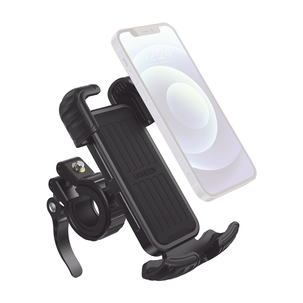 Soporte de Celular para Manillar de Motocicleta o Bicicleta / Anti Vibración / Protección de clip Antideslizante / Rotación de 360° / Bloqueo de Seguridad / Compatible con manillar de 0.6'' a 1.75'' / Soporta dispositivos de 4.6'' - UGREEN 60548