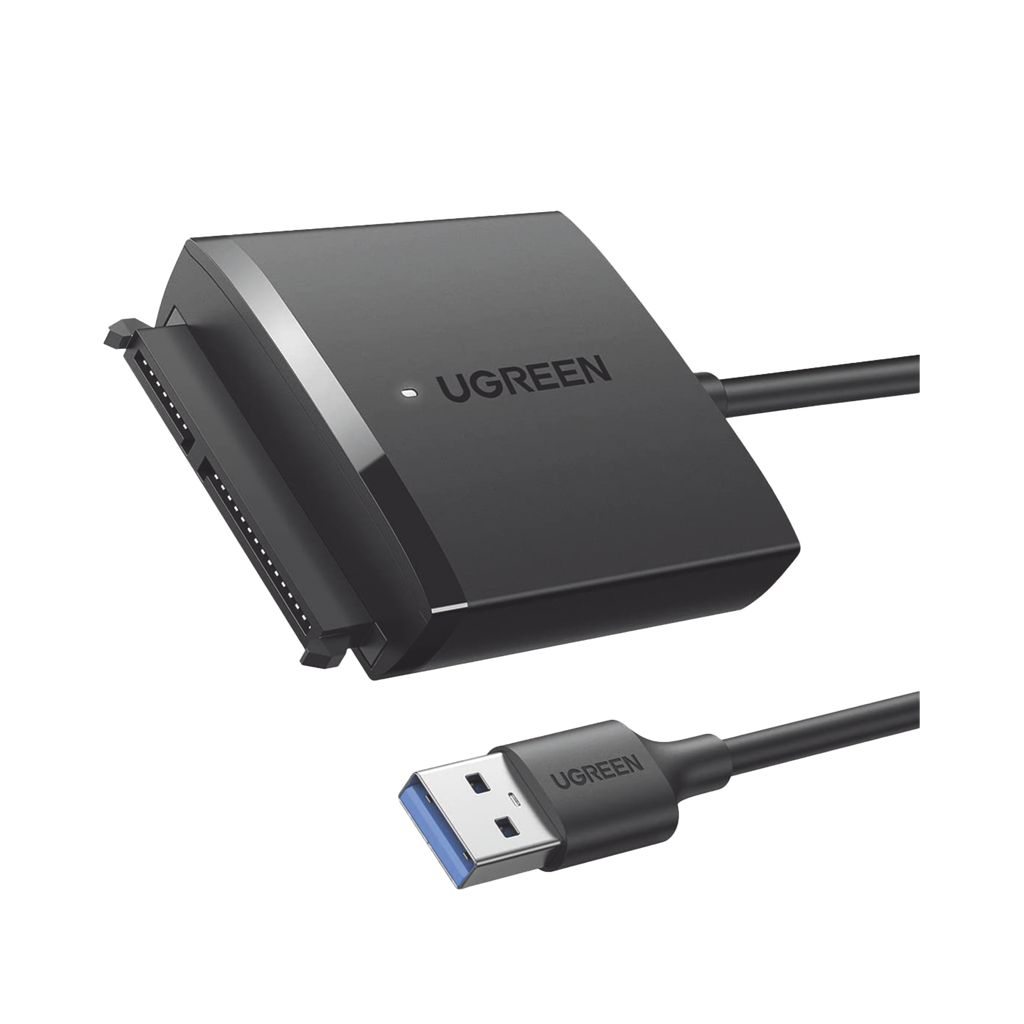 Adaptador USB 3.0 a SATA III | Compatible con Disco Duro HDD y SSD de 2.5" y 3.5" de hasta 12 TB | Velocidad USB 3.0 de hasta 5 Gbps | Alta Velocidad con UASP & TRIM | Cable de 50 cm. - UGREEN 60561