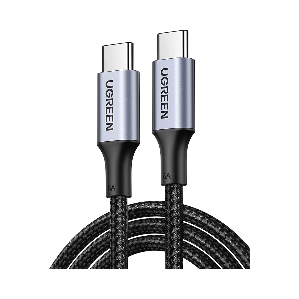 Cable USB-C a USB-C | 1 Metro | Carga Rápida de hasta 100W | Transferencia de datos 480 Mbps | PD3.0 | QC4.0/3.0/2.0 | FPC | AFC | Protección Integrada| Caja de Aluminio | Nylon Trenzado | Amplia Compatibilidad | Color Negro. - UGREEN 70427