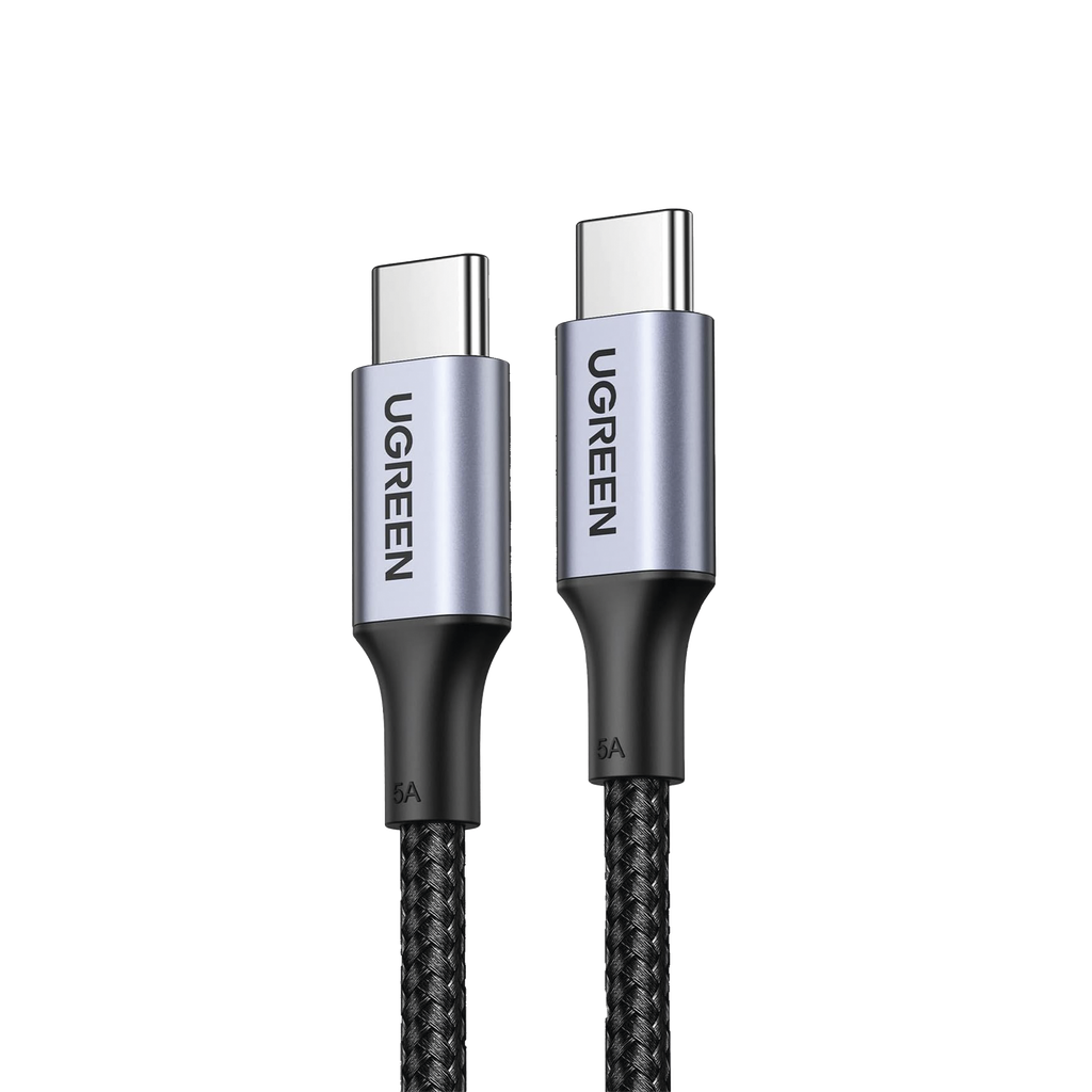 Cable USB-C a USB-C | 2 Metros | Carga Rápida de hasta 100W | Transferencia de datos 480 Mbps | PD3.0 | QC4.0/3.0/2.0 | FPC | AFC | Protección Integrada| Caja de Aluminio | Nylon Trenzado | Amplia Compatibilidad | Color Negro. - UGREEN 70429