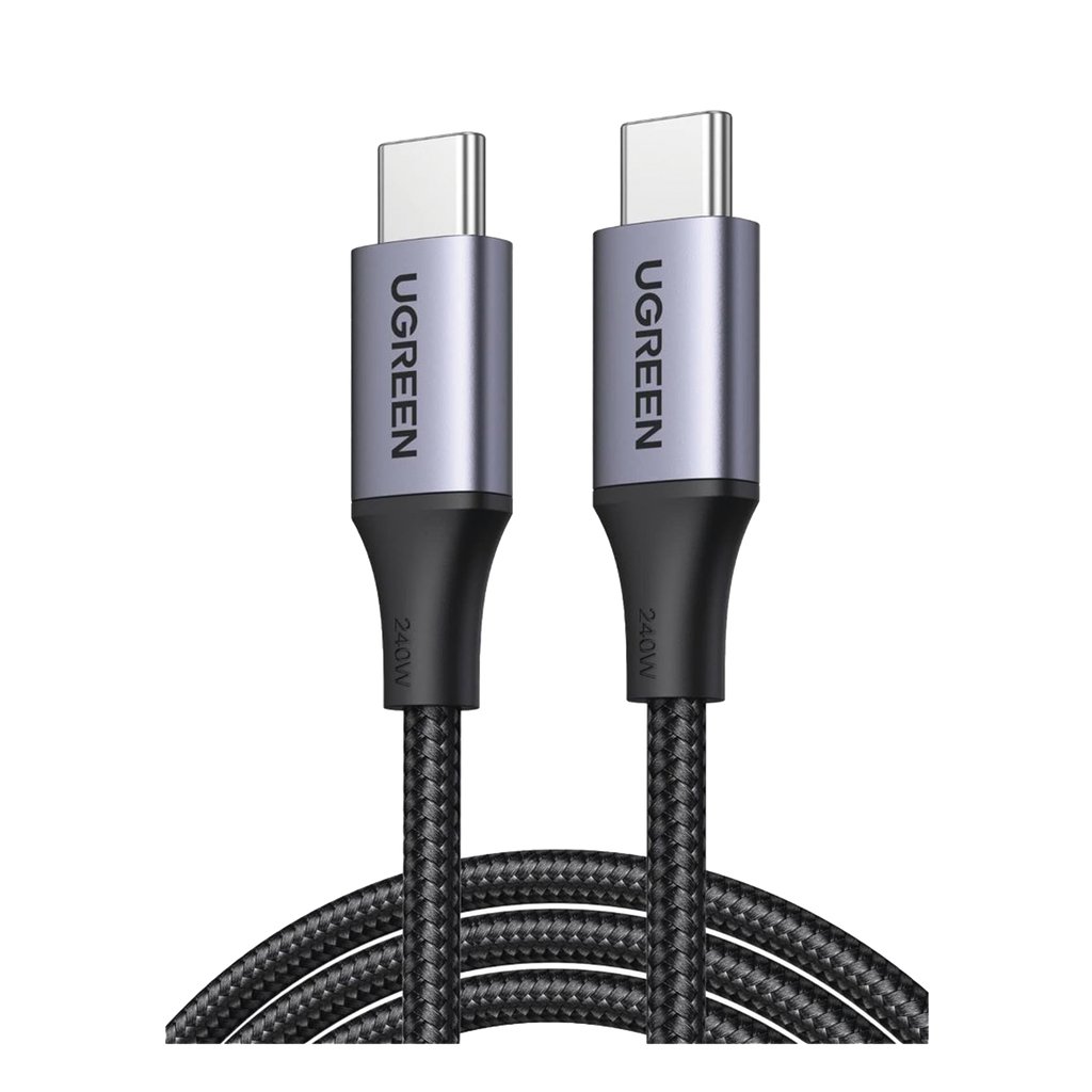 Cable USB-C a USB-C | 2 Metros | Potencia de Carga 240W | 48V/5A | PD3.1 /3.0 | 480 Mbps | Chip E-Market | Carcasa de Aluminio | Nylon Trenzado. - UGREEN 90440