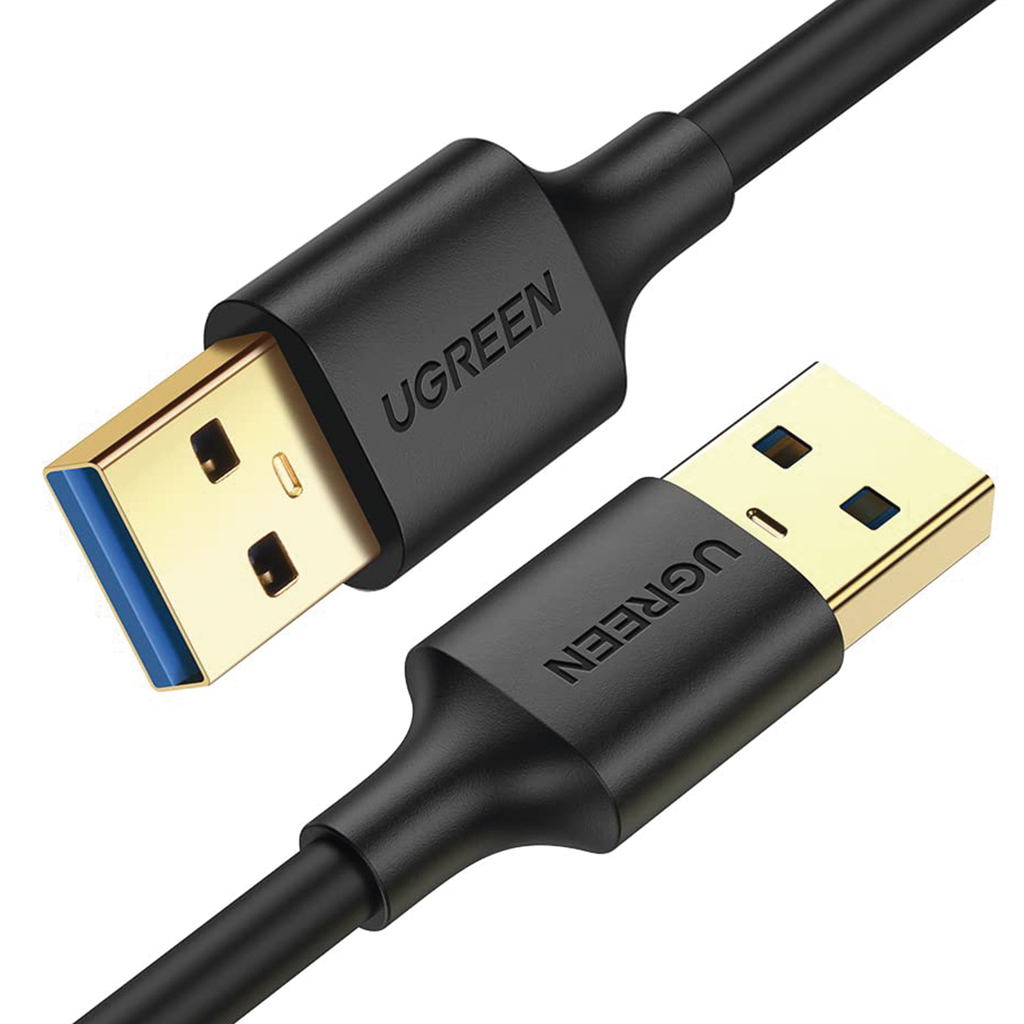 [90576] Cable USB-A 3.0 a USB-A 3.0 / 3 Metros / Macho a Macho / Conector Niquelado / Núcleo de Cobre Estañado / Blindaje Múltiple / Velocidad 5Gbps / No Requiere Controlador / Compatible con USB 2.0 Y USB 1.1 - UGREEN 90576