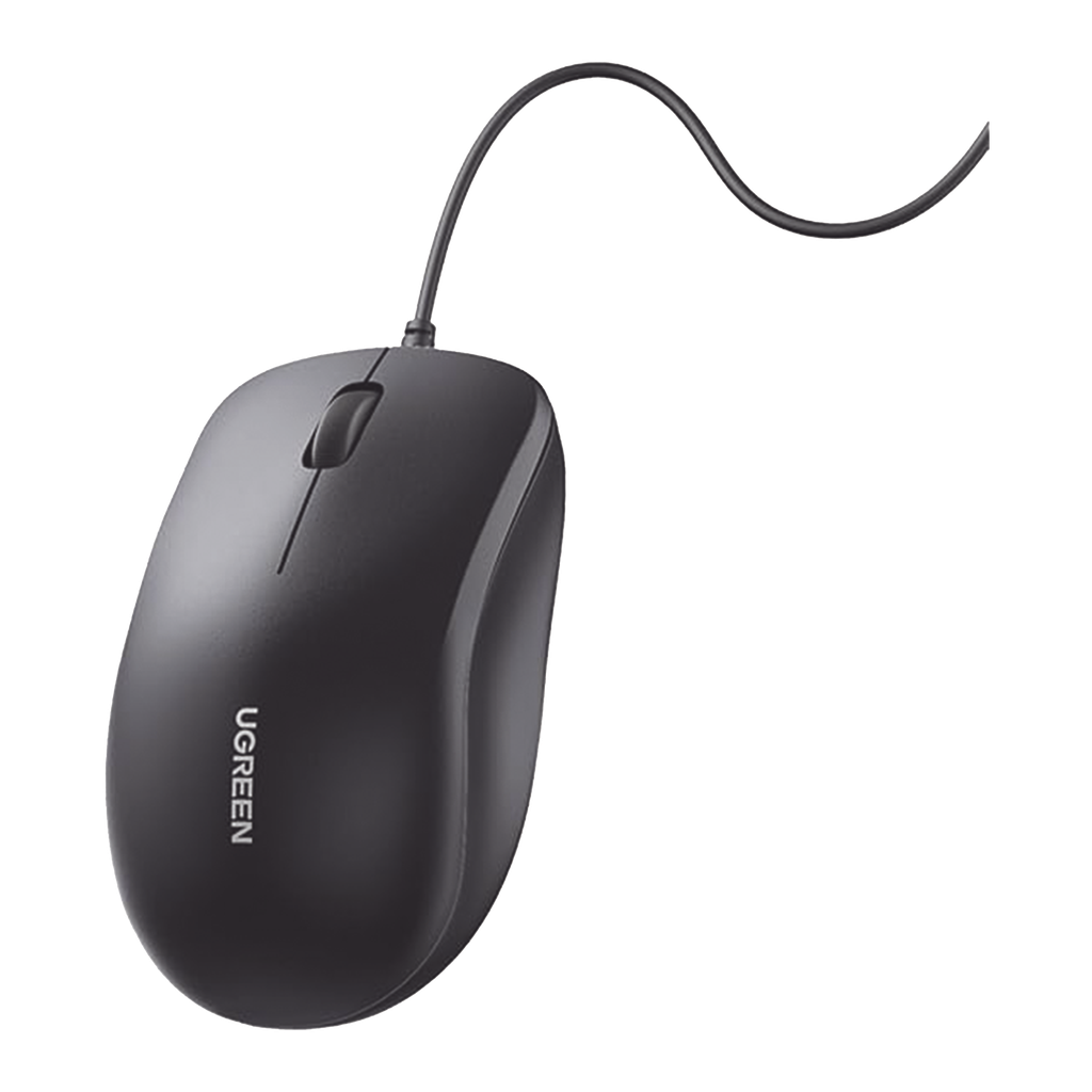 Mouse Í“ptico USB | Cable USB de 1.5 metros | 3 Botones | 1200DPI | Diseño Ergonómico | Silencioso | Color Negro | Windows / MacOS / Linux / Chrome y otros | También Compatible con DVR / NVR. - UGREEN 90789