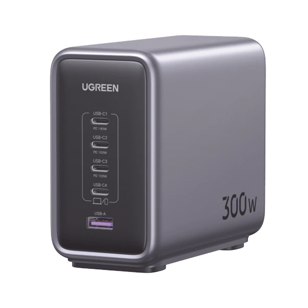 Cargador Rapido de Escritorio UGREEN Nexode 300W PD GaN de 5 Puertos.