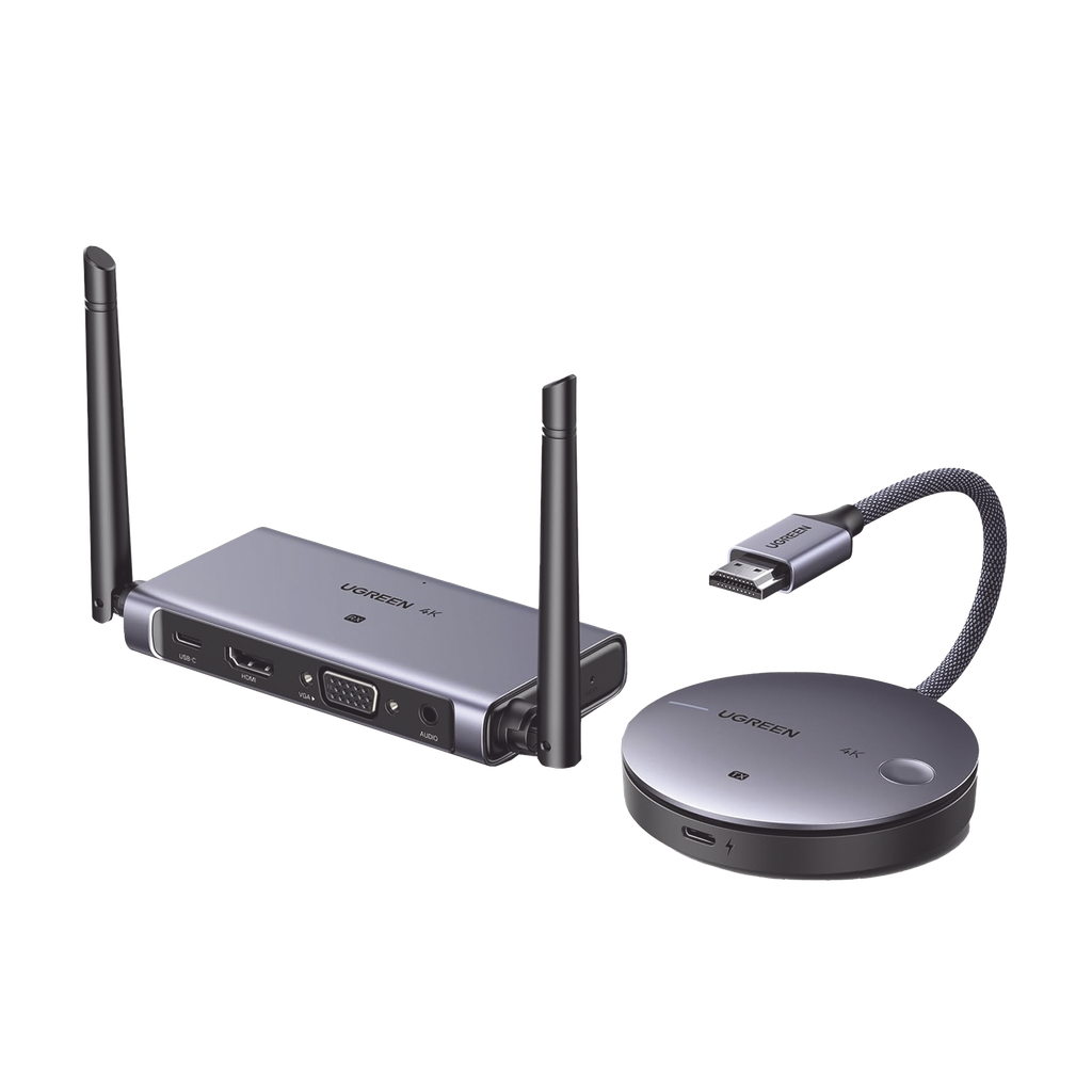 Transmisor y Receptor Inalambrico HDMI | 50m | Salida HDMI y VGA (Simultanea) | Audio 3.5mm | Efecto 3D | Luz Indicadora LED | Clic and Go | SeÒal Estable | Amplia Compatibilidad | Conecta con un Clic.