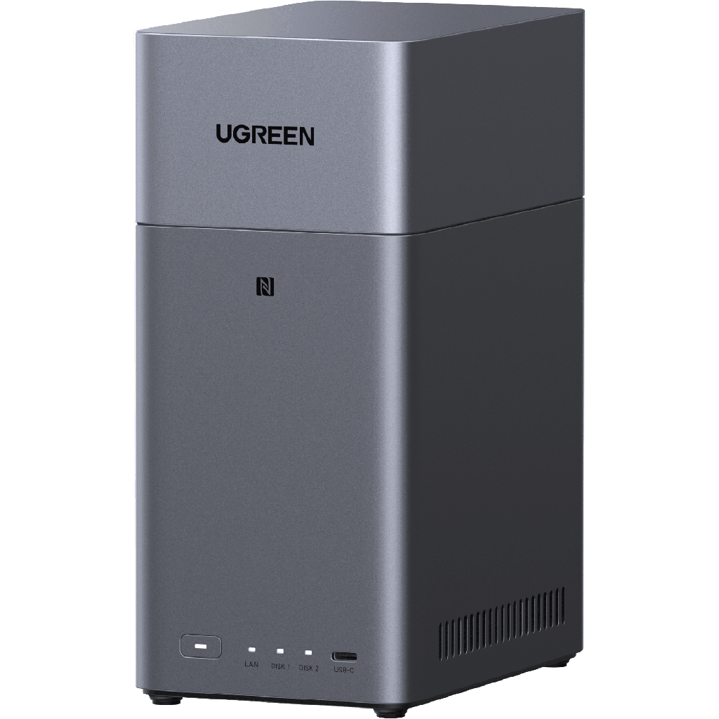 NAS UGREEN NASync DH2300 / Procesador RK3576 / 4GB / 32GB eMMC / 2 Bahías SATA / JBOD-Basic-RAID 0-RAID 1 / Puerto HDMI 4K / 1 GbE / USB 3.2 Gen 1 Type-C / Detección NFC - UGREEN 95432