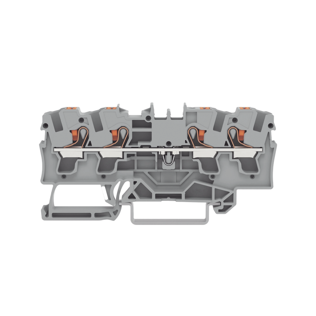 Borna de Paso / 4 Conductores / Push-in CAGE CLAMP / 4 mm¬≤ / 32 A / 800 V / Carril DIN / ATEX IECEx / Prueba √ò4 mm