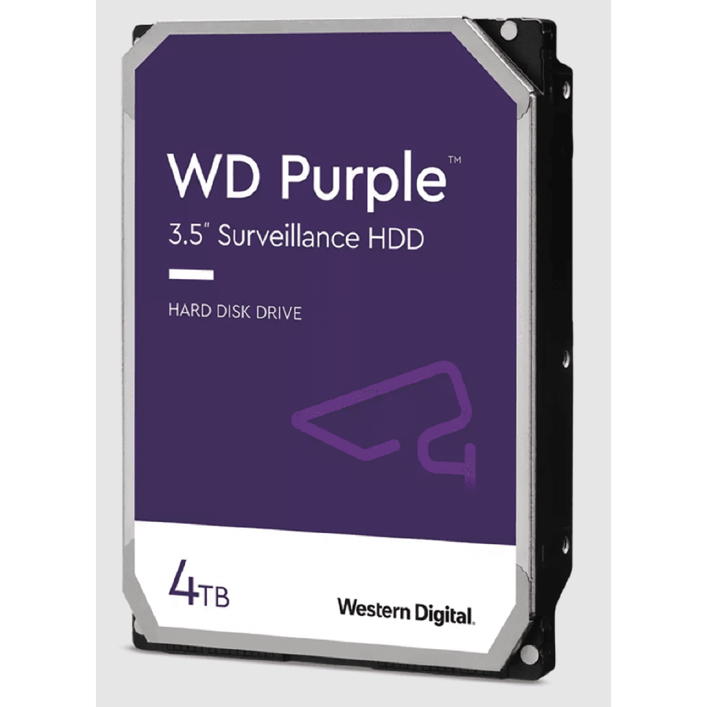 Disco Duro WD Purple Surveillance / 4TB / SATA 6Gb/s / 3.5" / Tecnologia AllFrame / 180TB aÒo Workload / Soporte 64 Camaras HD / 16 Bays / Componentes Anti-Corrosion / 3 AÒos Garantia