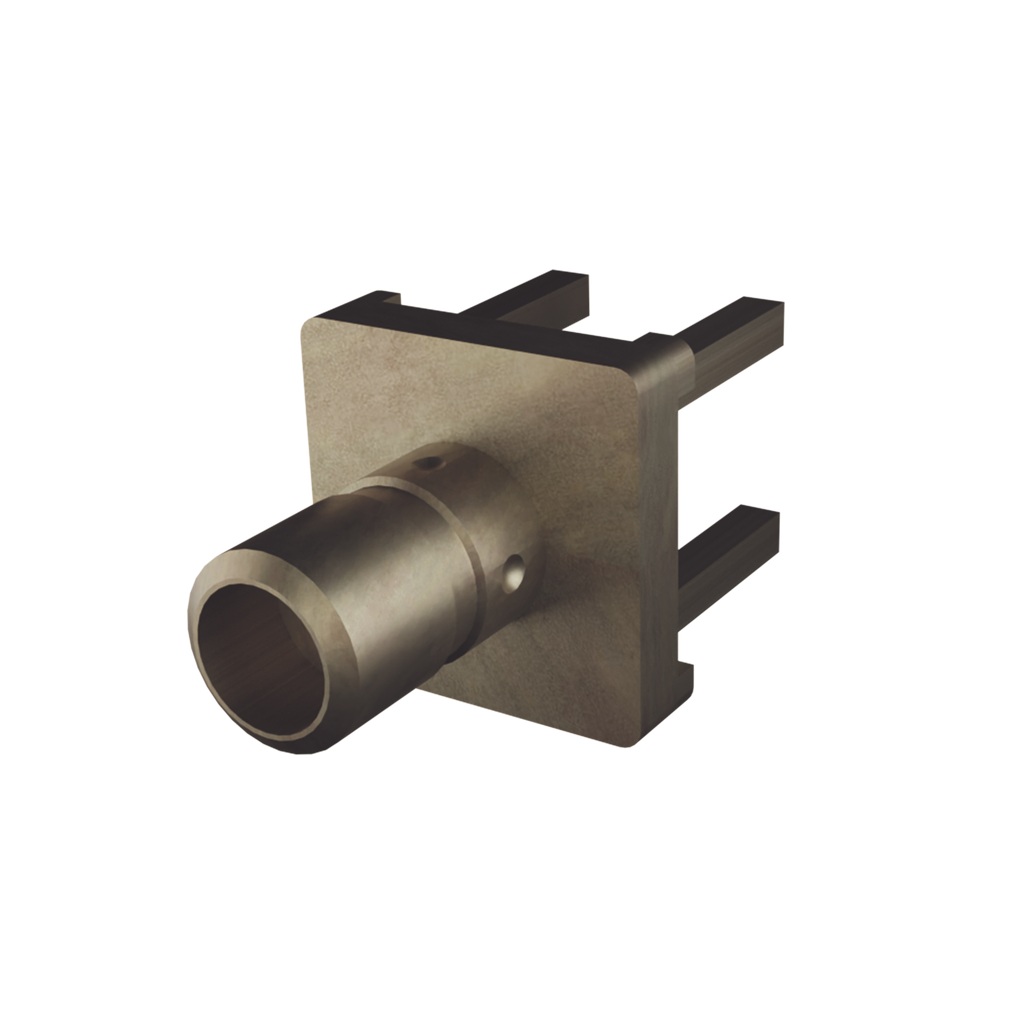 Conector Mini SMB Hembra (PIN Macho) 75 Ohm, Montaje Vertical para PCB, Oro/ Oro/ Teflon.