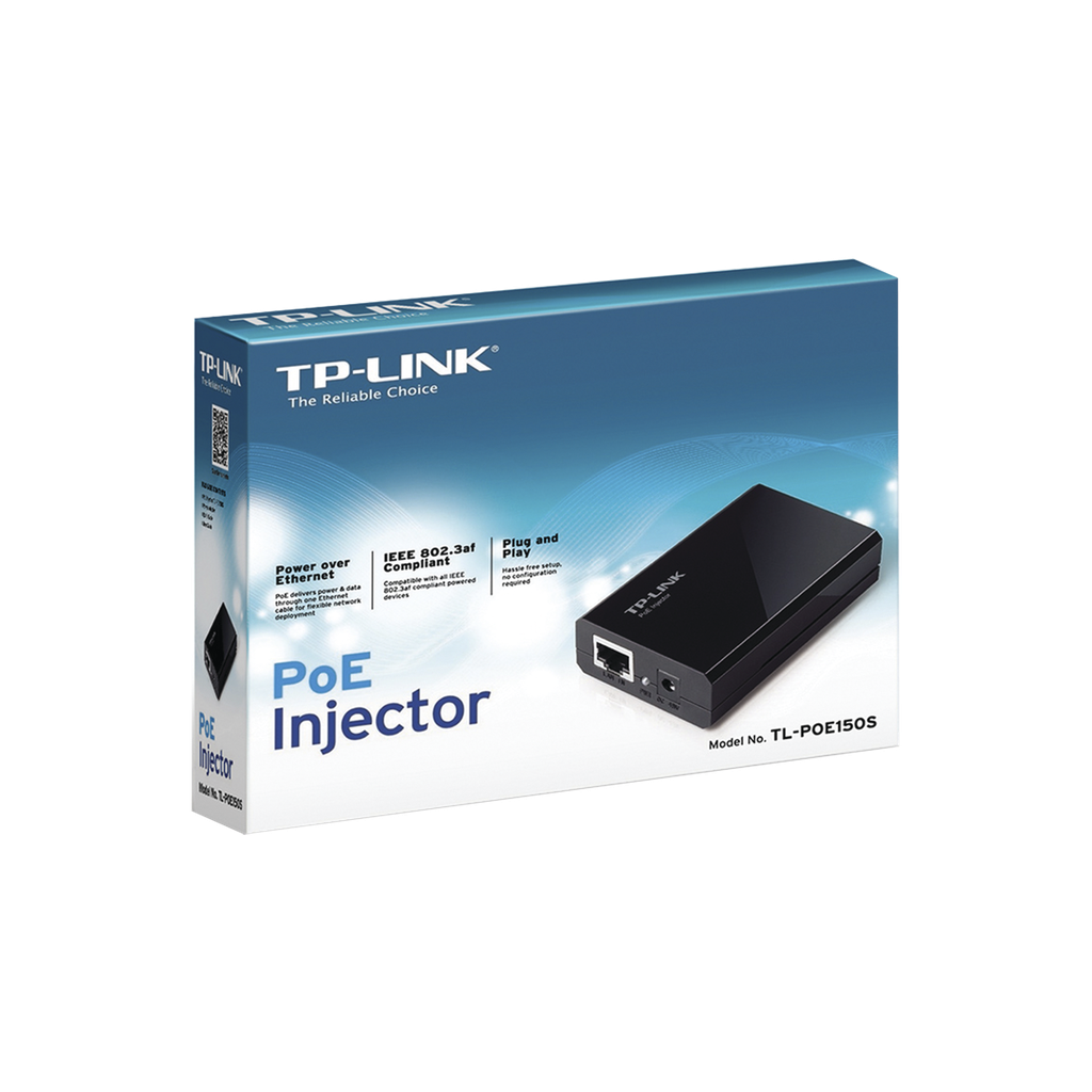 Inyector PoE (15W) / Gigabit 802.3 af / 2 puerto 10/100/1000 Mbps / Plug and Play - TP-LINK TL-POE150S