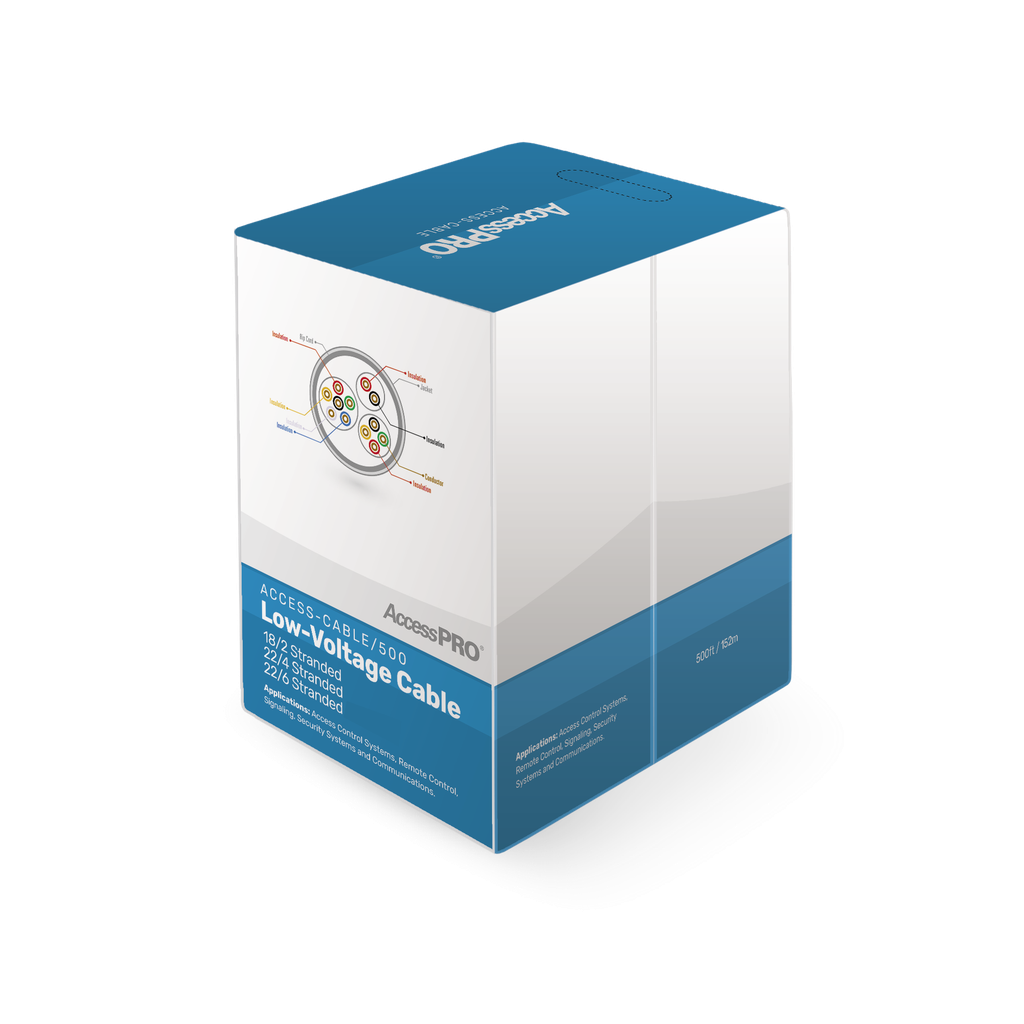 [ACCESS-CABLE/500] Bobina de 152 Metros (500 Pies) de Cable Compuesto de, 6 y 4 Conductores Calibre 22 y 2 Conductores Calibre 18, para Aplicaciones de Control de Acceso