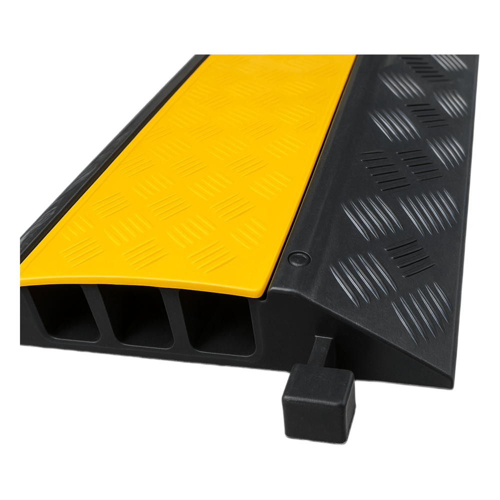 [AC903-V2] Protector de Cable de 3 Canales Base de Goma y Tapa de Plástico Tamaño del Canal 3 - ACCESSPRO AC903V2