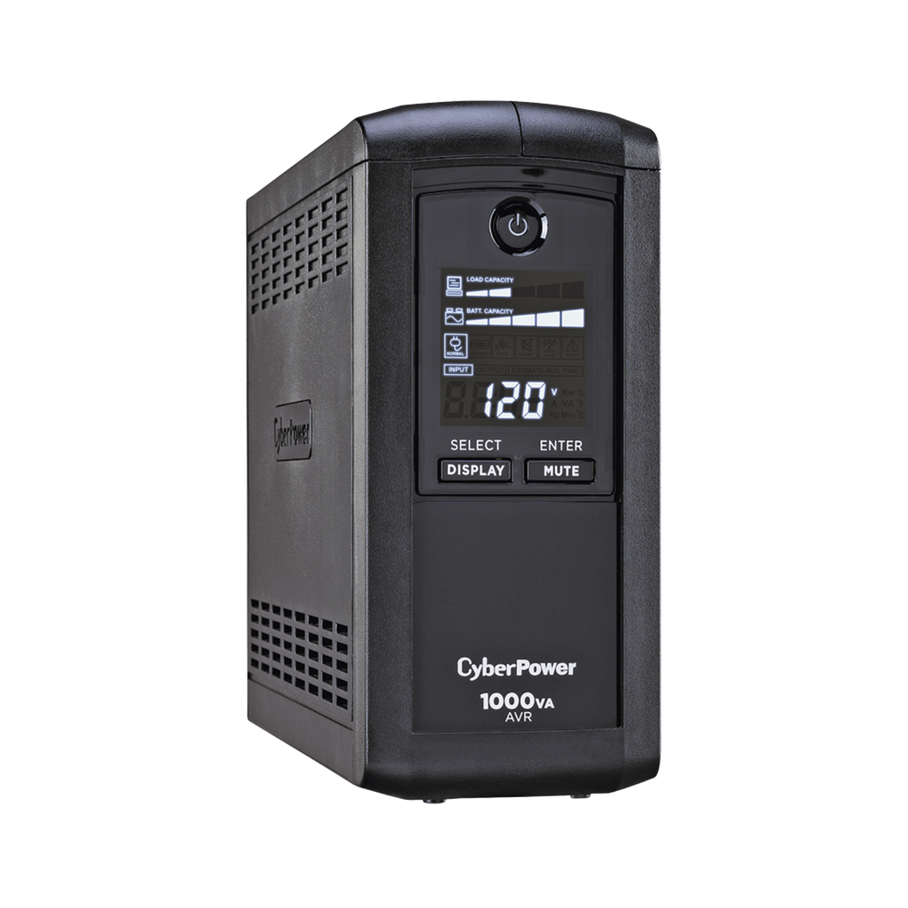 [CP1000AVRLCDA] UPS de 1000 VA/600 W, Topología Línea Interactiva, Entrada 120 Vca NEMA 5-15P, Tipo Mini Torre, Con 9 Tomas NEMA 5-15R - CYBERPOWER CP1000AVRLCDA