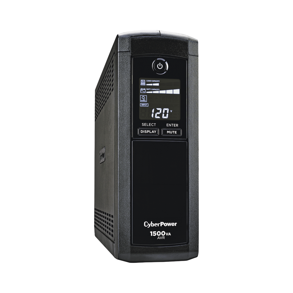 [CP1500AVRLCDA] UPS de 1500 VA/900 W, Topología Línea Interactiva, Entrada 120 Vca NEMA 5-15P, Tipo Mini Torre, Con 12 Tomas NEMA 5-15R - CYBERPOWER CP1500AVRLCDA