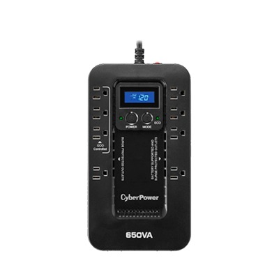 UPS de 650 VA/390 W, Topologia Standby con Modo Ahorrador ECO, Entrada 120 Vca NEMA 5-15P, Con 8 Tomas NEMA 5-15R