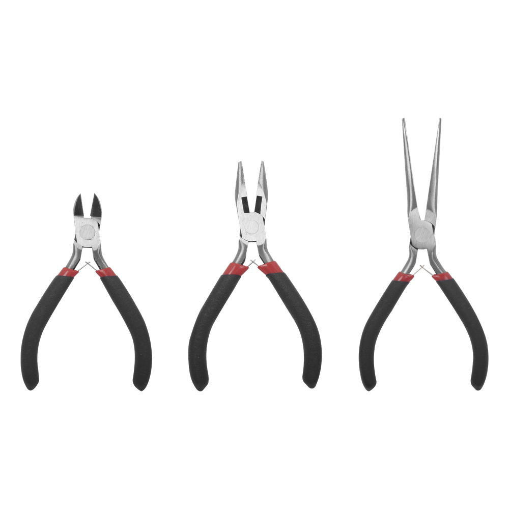 [EP345] Juego de 3 Mini Pinzas de Corte de 5". Incluye: Pinza de Punta Redonda, Diagonal y - EPCOM POWERLINE EP345