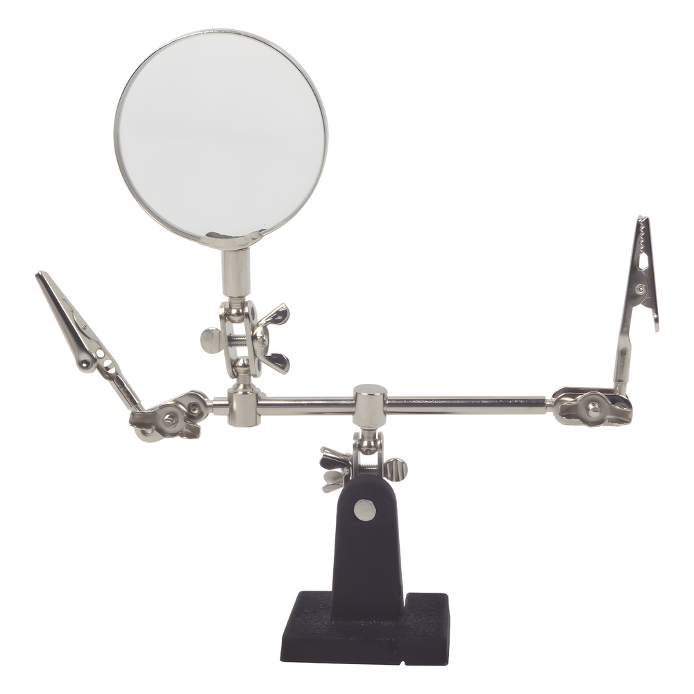 [EP390] Soporte con Lupa y Dos Brazos con Clip. Ideal para Trabajos de Soldadura - EPCOM POWERLINE EP390