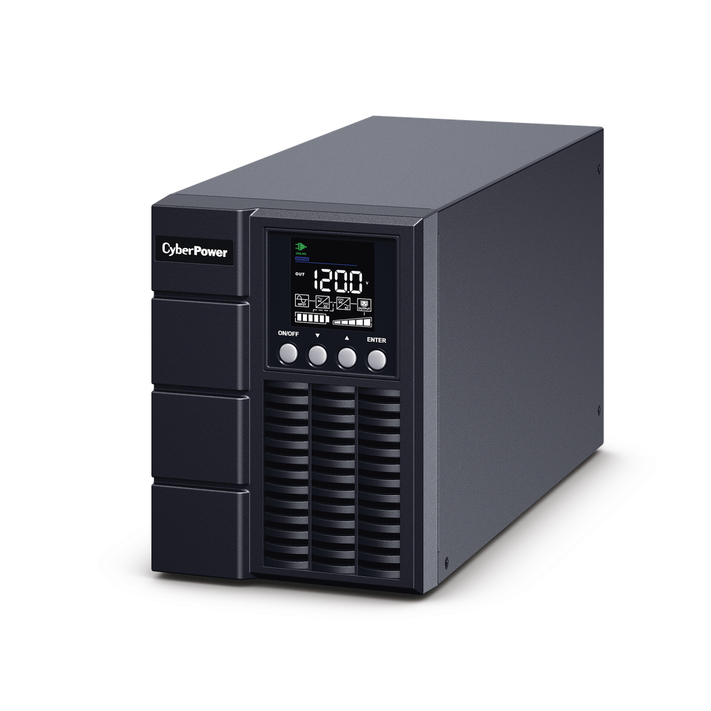 UPS de 1000 VA/900 W, Online Doble Conversión, Entrada 120 Vca NEMA 5-15P, Onda Senoidal Pura, Tipo Torre, Con 4 Tomas NEMA 5-15R - CYBERPOWER OLS1000A