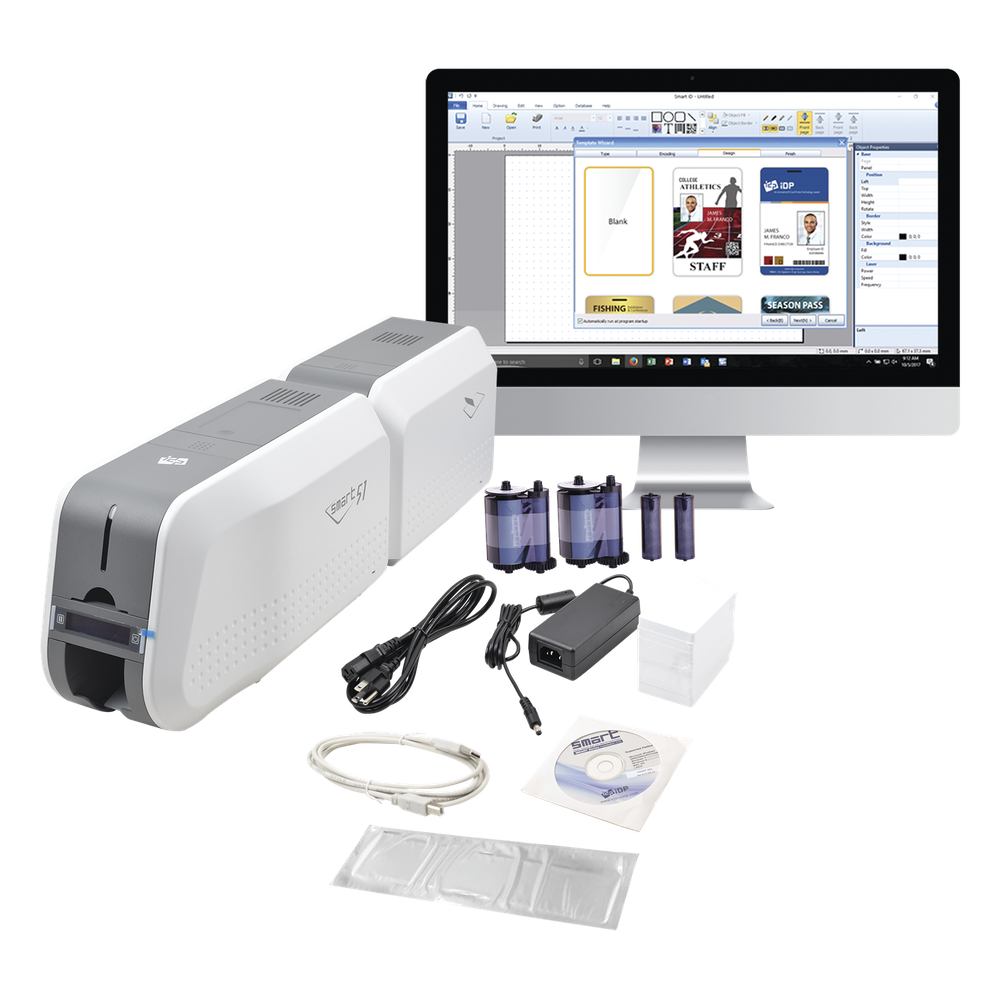 [SMART51L] Kit Impresora SMART51L con Laminador DOBLE Lado 3 Años Garantia Incluye 2 X Ribbon - IDP SMART51L