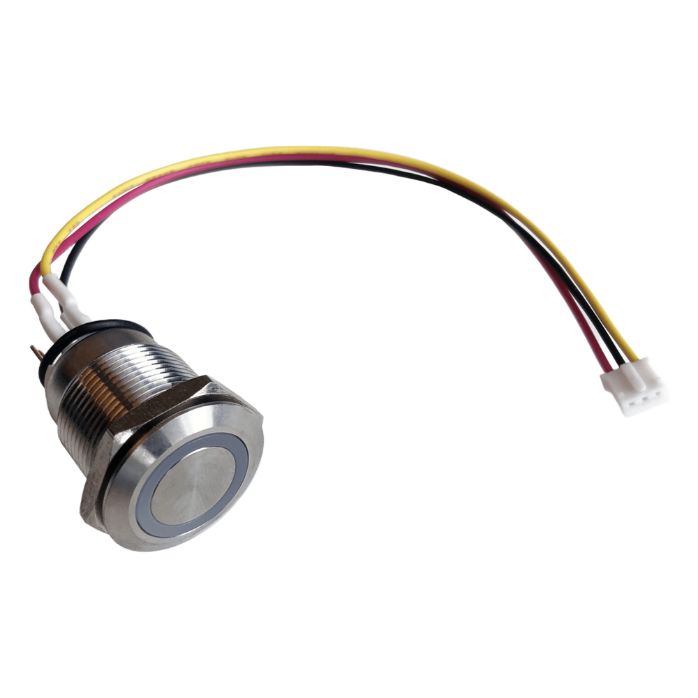 [S-B90W43] Botón Acero Inoxidable IP65 19 Mm Control LED Programmable Cable 60 Cm - NEXMOSPHERE SB90W43