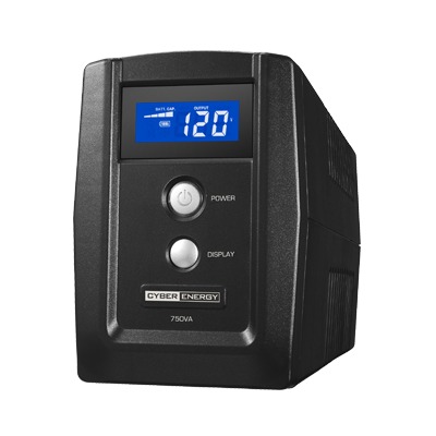 UPS de 750 VA/300 W, Topología Línea Interactiva, Entrada 120 Vca NEMA 5-15P, y 6 Salidas NEMA 5-15R, Con Regulador de Voltaje (AVR) - CYBERPOWER OM750ATLCD