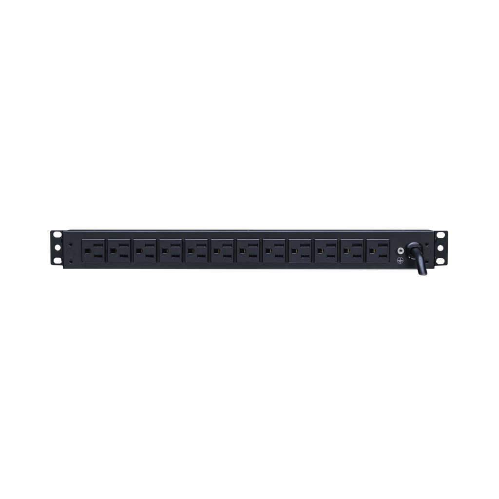 PDU Básico Para Distribución de Energía, Con 12 Tomas NEMA 5-15R Traseras, 1UR, 15 Amp, 120 Vca - CYBERPOWER PDU15B12R