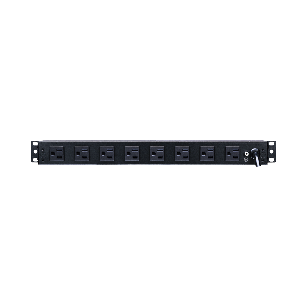 PDU Básico Para Distribución de Energía, Con 8 Tomas NEMA 5-15R Traseras y 2 Tomas 5-15R Frontales, 1UR, 15 Amp, 120 Vca - CYBERPOWER PDU15B2F8R