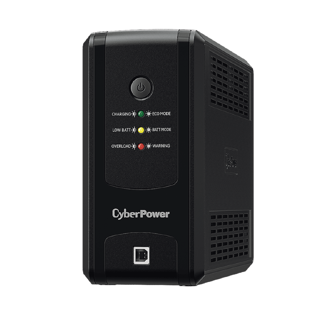 UPS de 750 VA/375 W, Topología Línea Interactiva, Entrada 120 Vca NEMA 5-15P, y 8 Salidas NEMA 5-15R, Puerto USB, Con Regulador de Voltaje (AVR) - CYBERPOWER UT-750GU